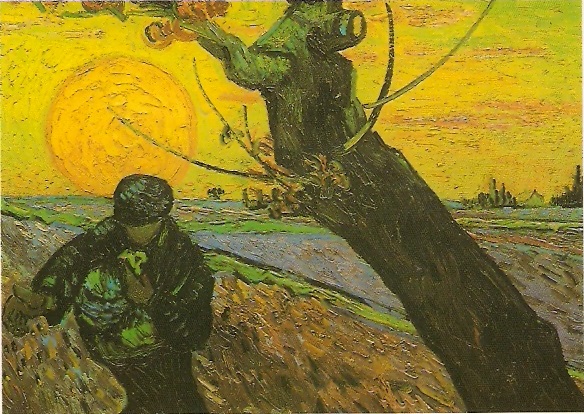 Van Gogh Smann bei untergehender Sonne November 1888 (kleinformatige Version)