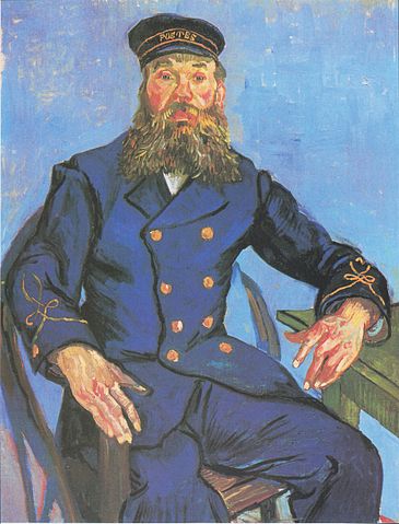Van Gogh Bildnis Joseph Roulin, an einem Tisch sitzend