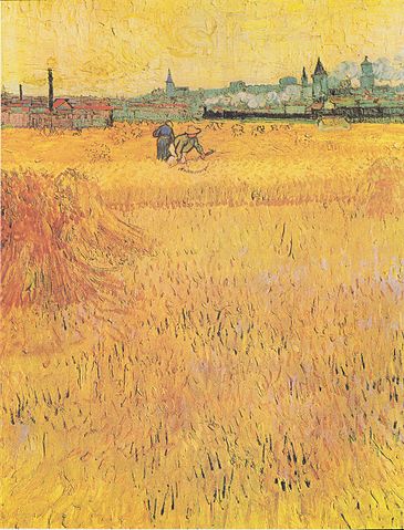 Van Gogh Weizenfeld mit Blick auf Arles